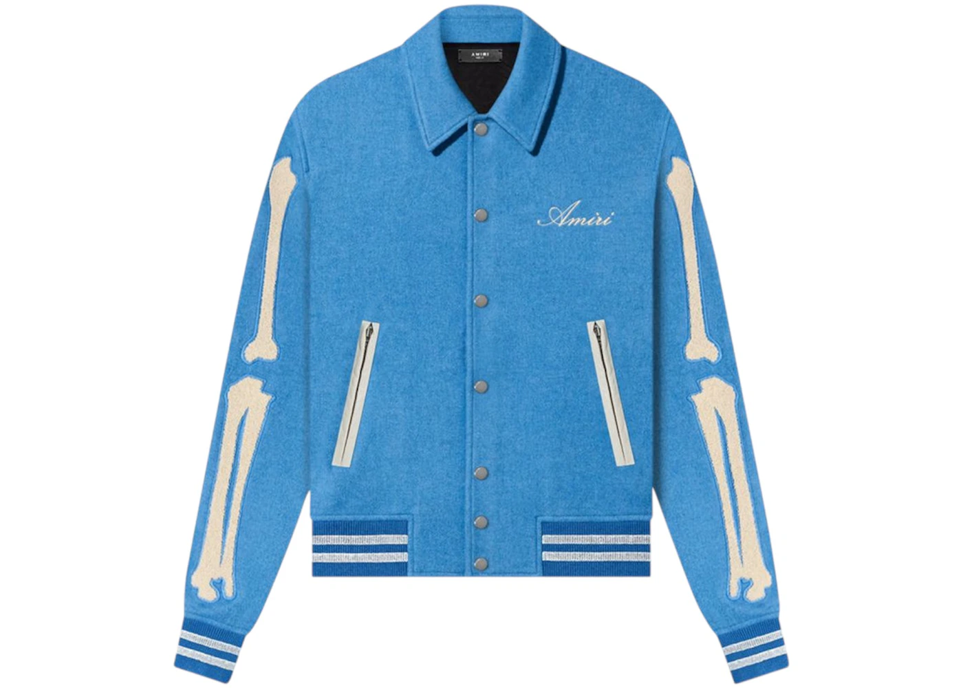 AMIRI Bones Varsity Jacket Blue