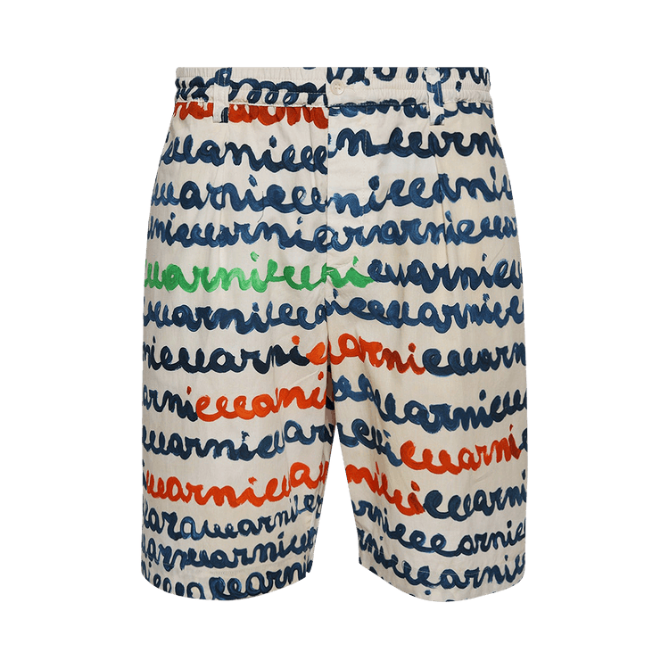 Marni Scribble Logo Shorts 'Ivory'