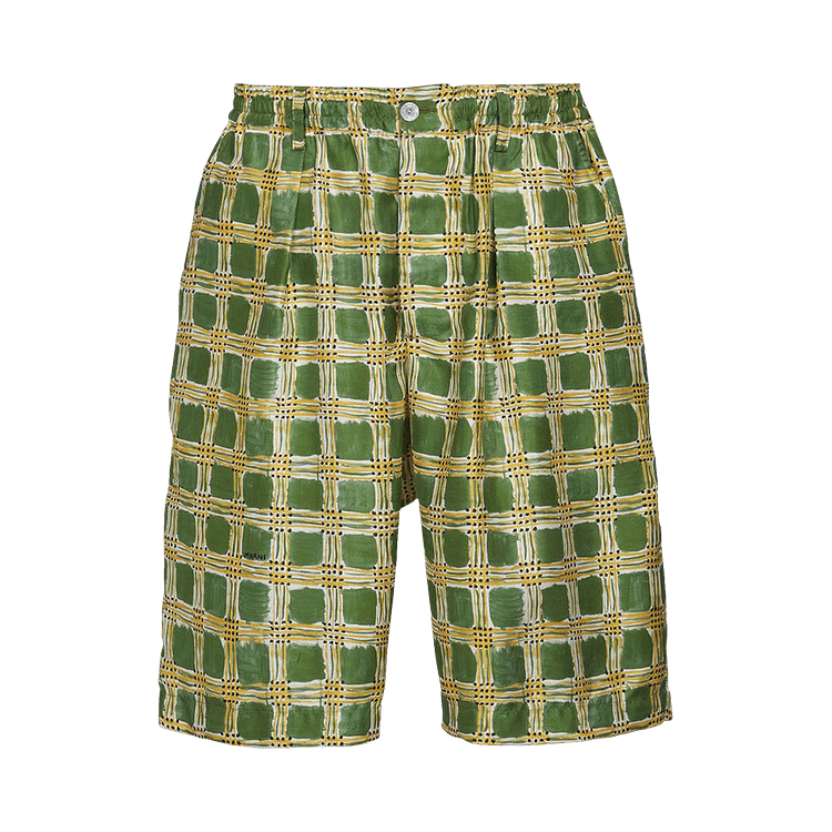 Marni Check Fields Shorts 'Primary Green'
