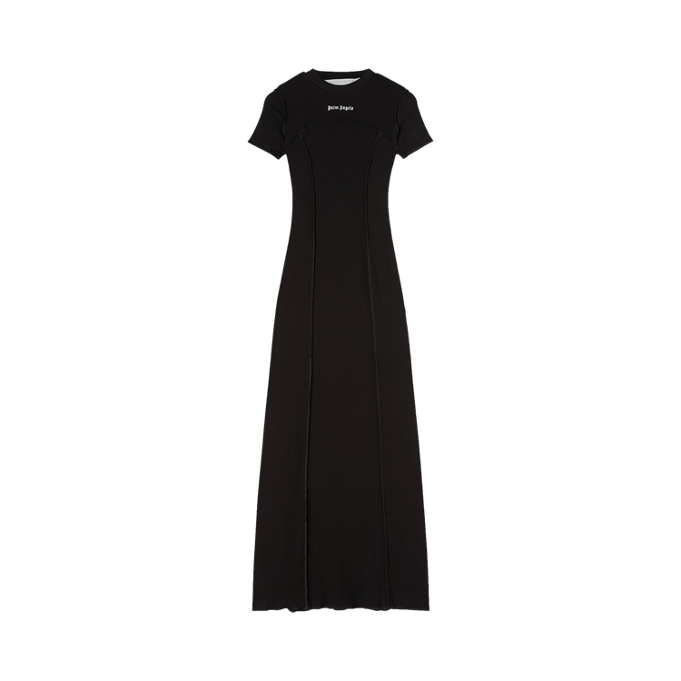 Palm Angels Open Back Logo Rib Dress 'Black'