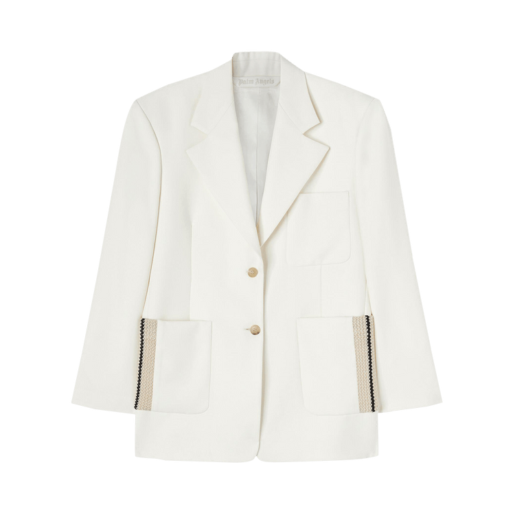 Palm Angels Knit Tape Blazer 'Off White'