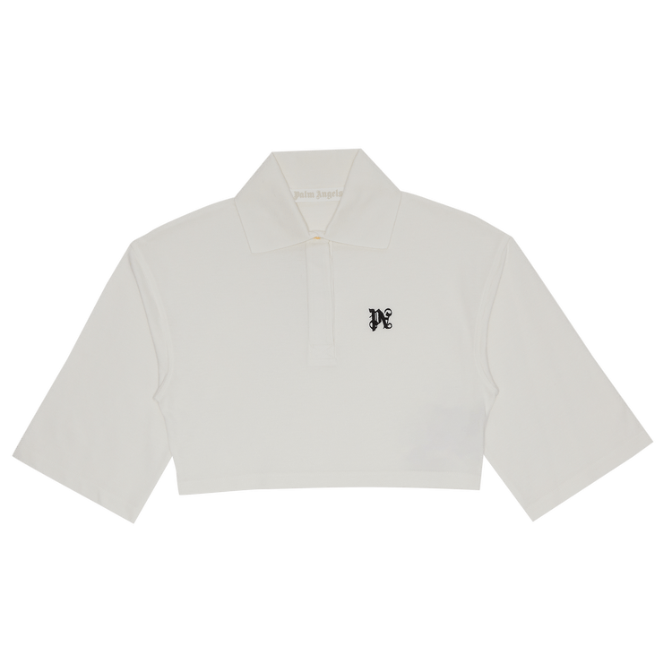 Palm Angels Monogram Cropped Polo 'Off White'