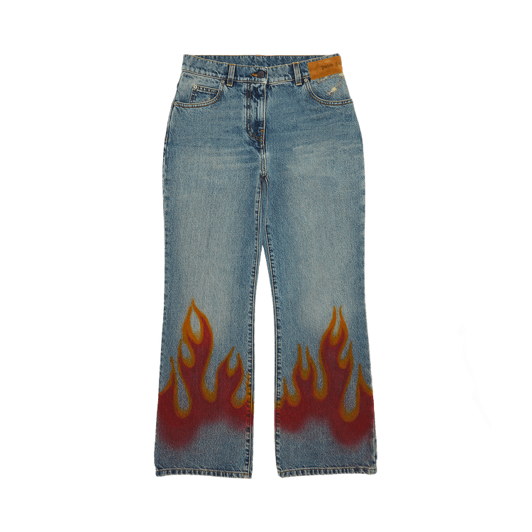 Palm Angels Burning Flared Jeans 'Light Blue'