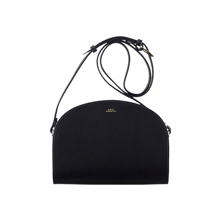 A.P.C. Demi Lune Leather Shoulder Bag 'Black'