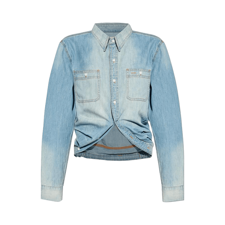 R13 Wrap Around Denim Work Shirt 'River Blue'