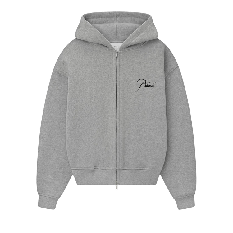Rhude Classique Zip Up Hoodie 'Grey'