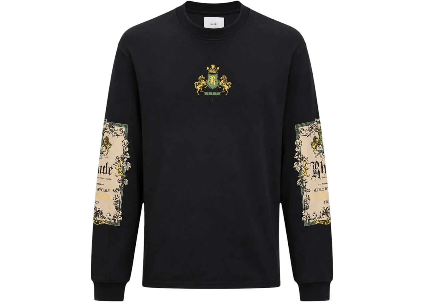 Rhude Bordeaux Reserve L/S T-shirt Vintage Black