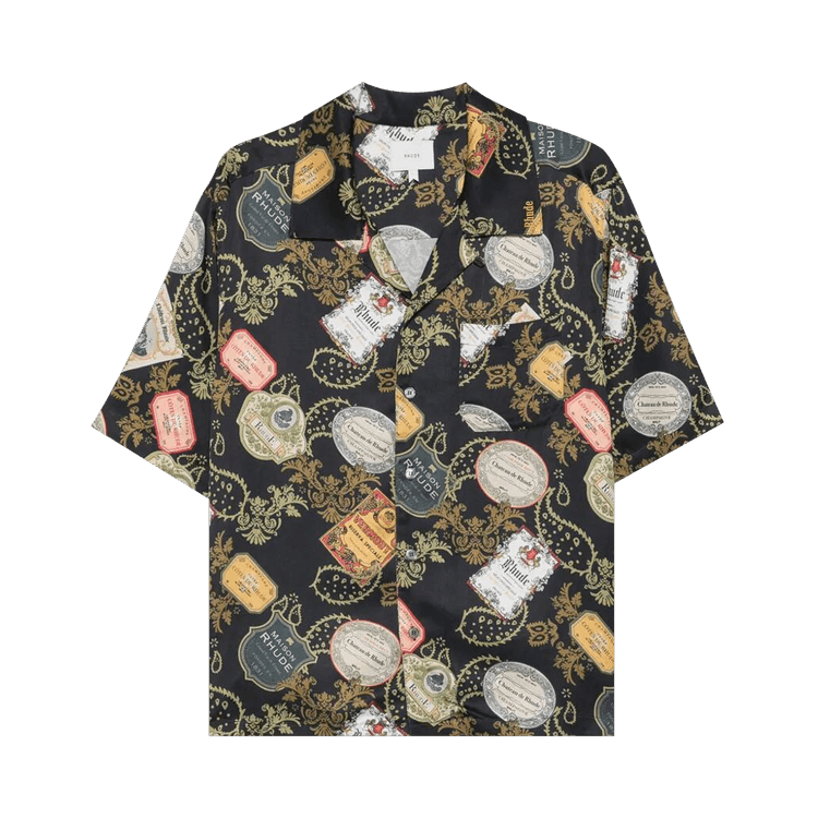 Rhude Vin Bandana Print Button-Up Shirt 'Black/Multicolor'