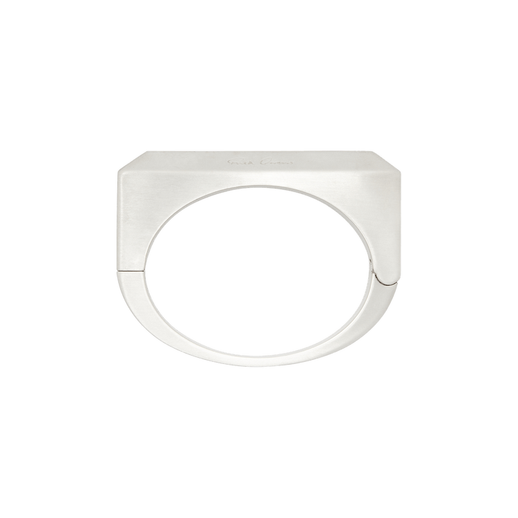 Rick Owens Porterville Beveled Bangle Bracelet 'Silver'
