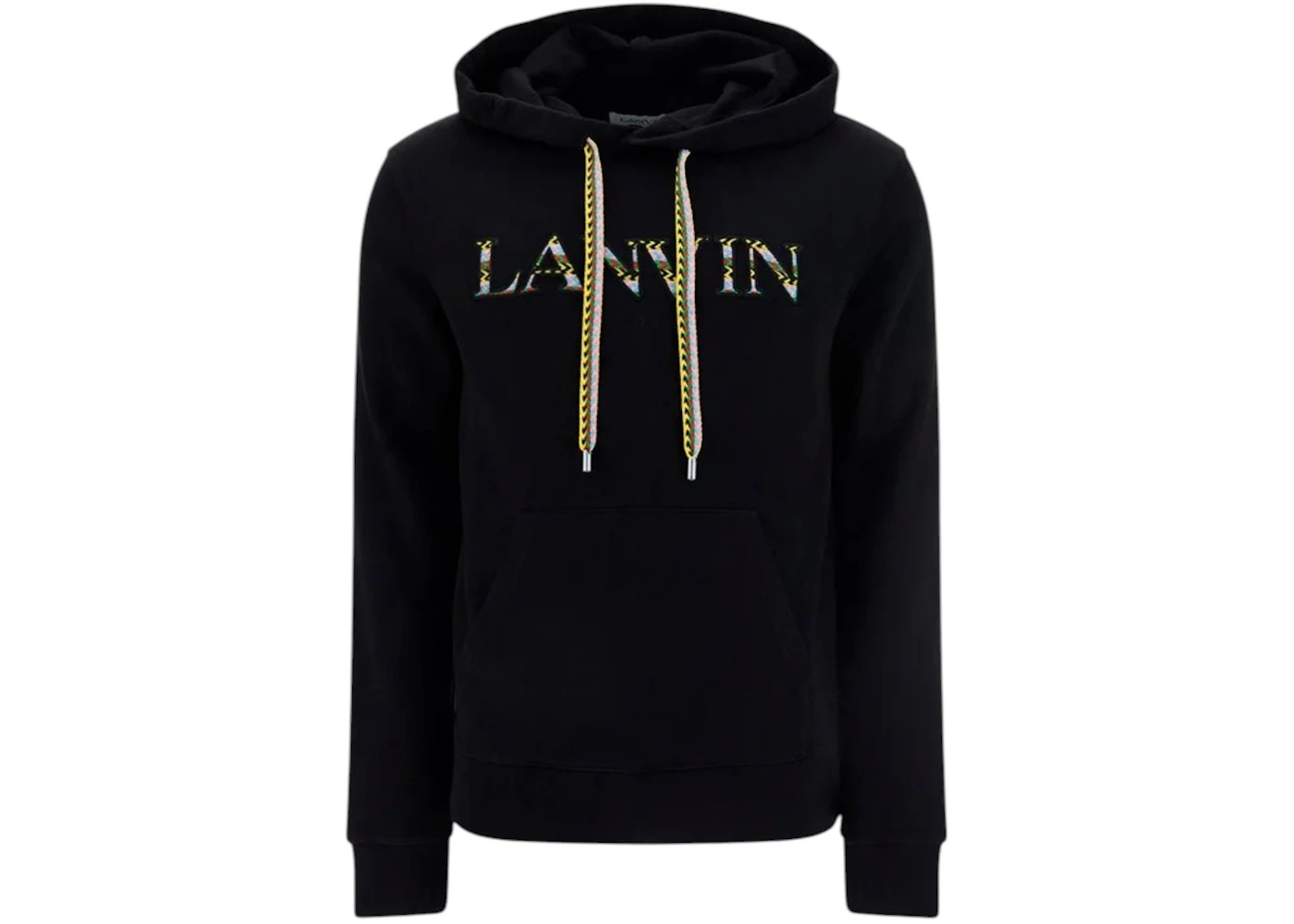 Lanvin Logo Embroidered Drawstring Hoodie Black/Multicolor