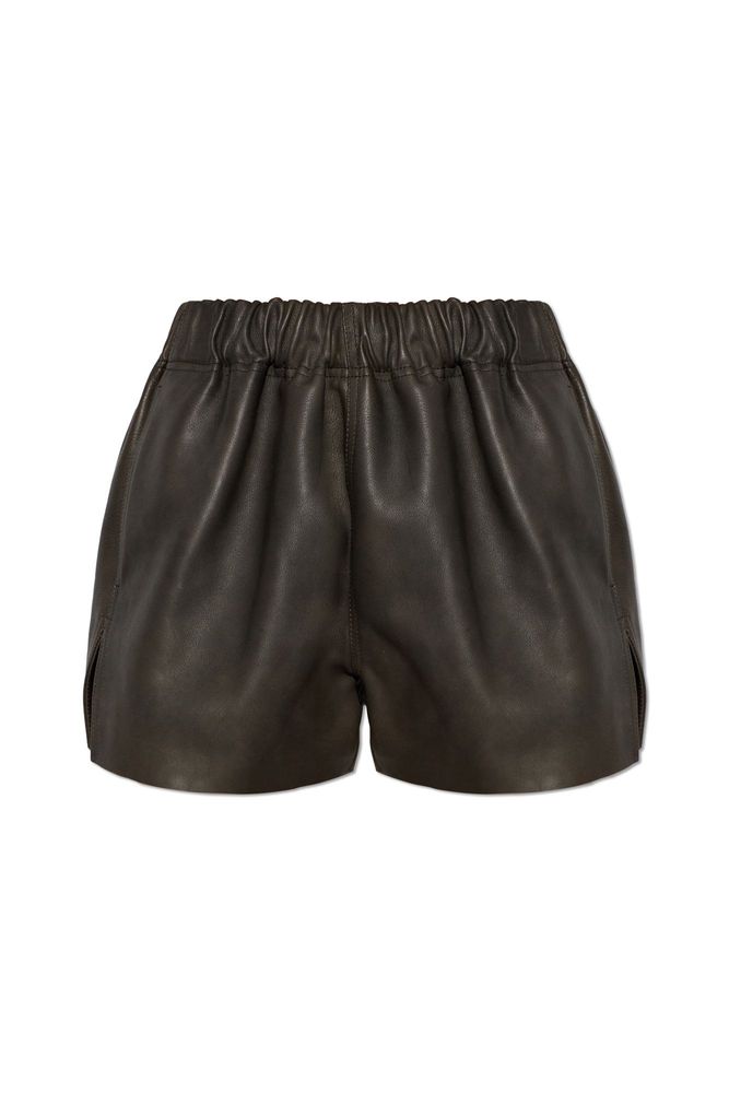Rick Owens Elastic-Waist Leather Shorts