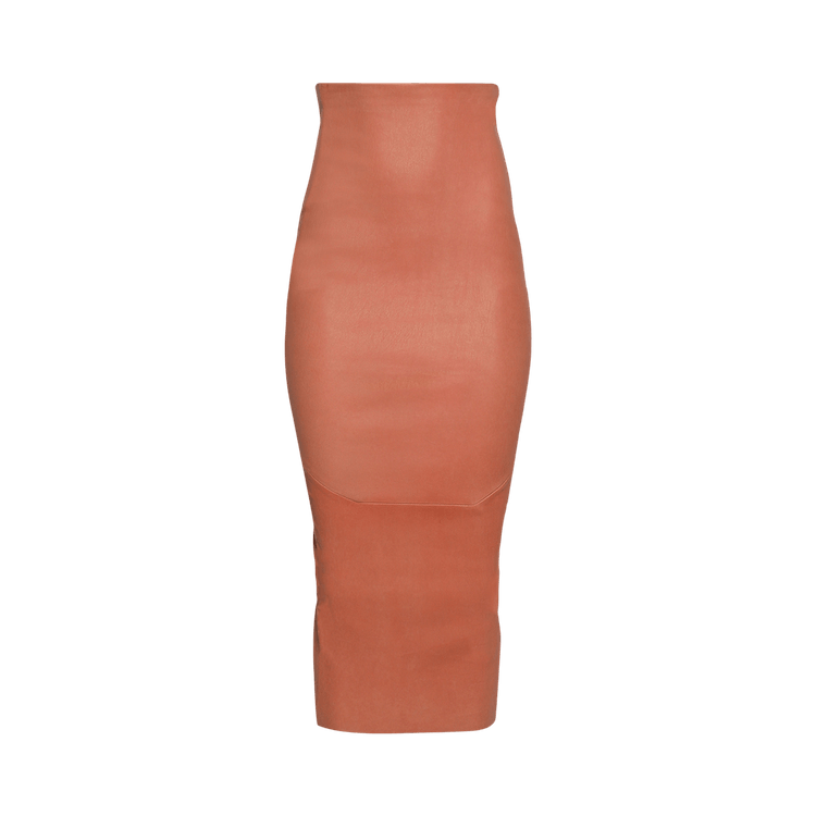 Rick Owens Calf Dirt Pillar Skirt 'Coral'
