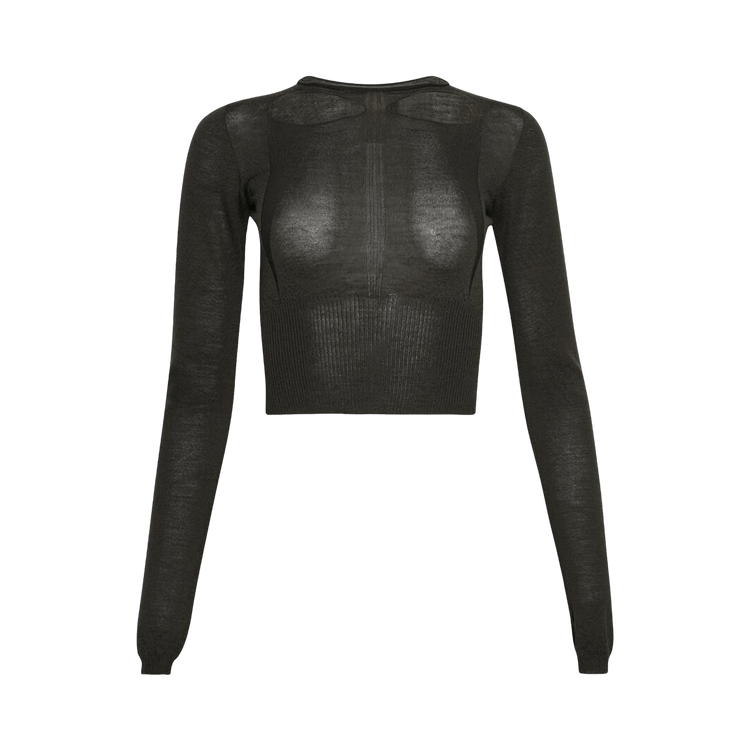 Rick Owens Slashed Long-Sleeve Cropped Sweater 'Bosco'