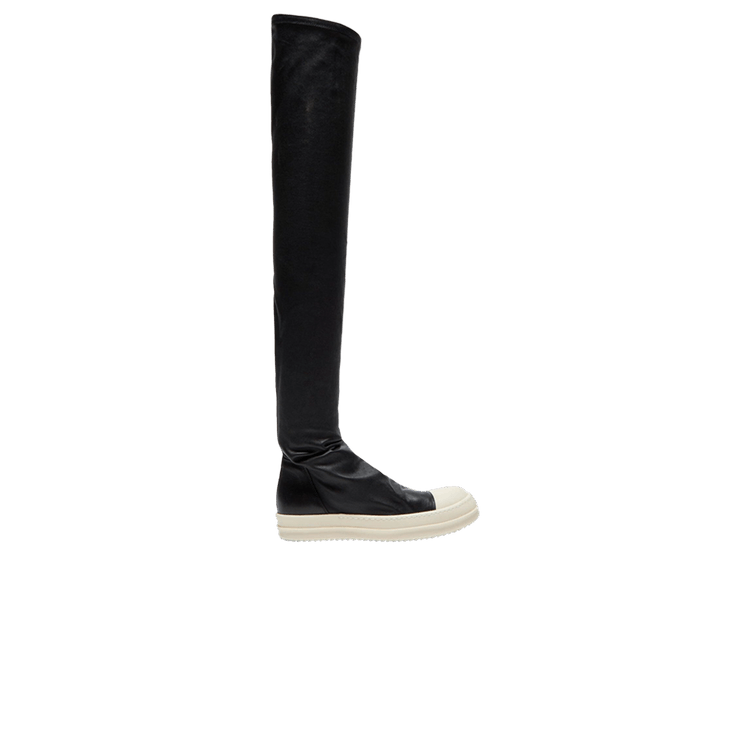 Rick Owens Wmns Stivali Pelle High Stocking Sneaks 'Black Milk'