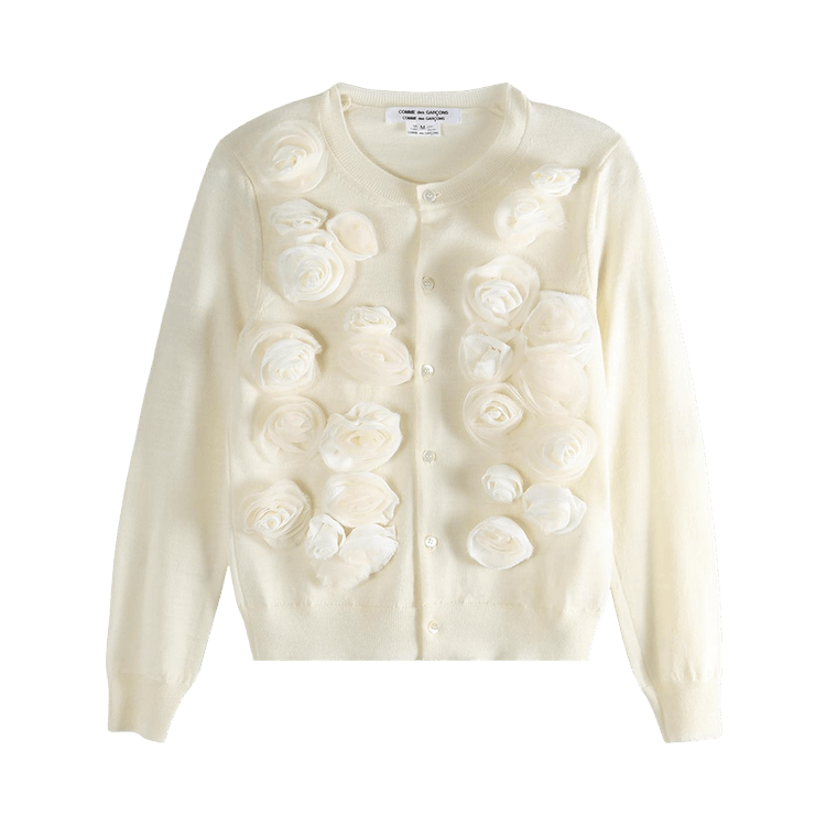 Comme des Garçons Rose-Detail Cardigan 'Off White'