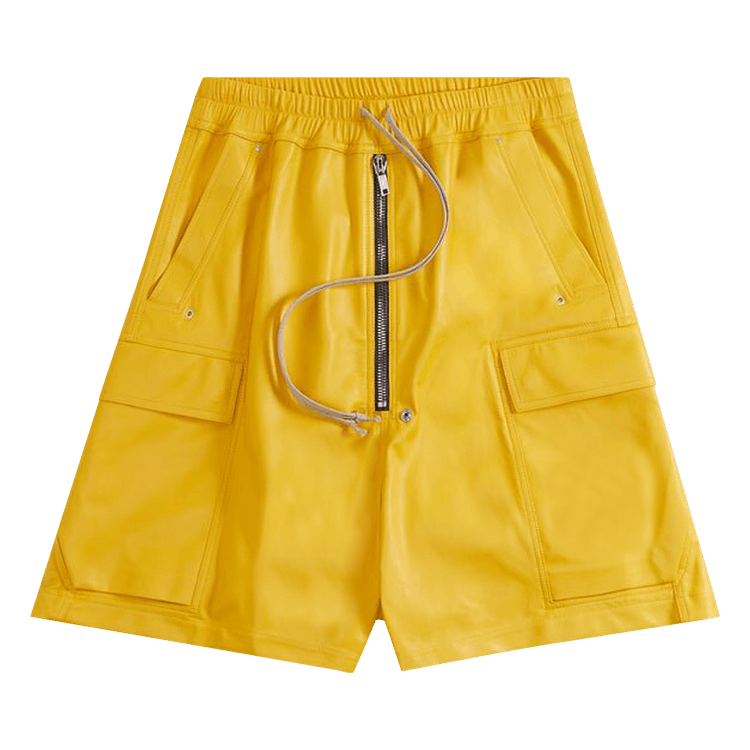 Rick Owens Leather Shorts 'Lemon'