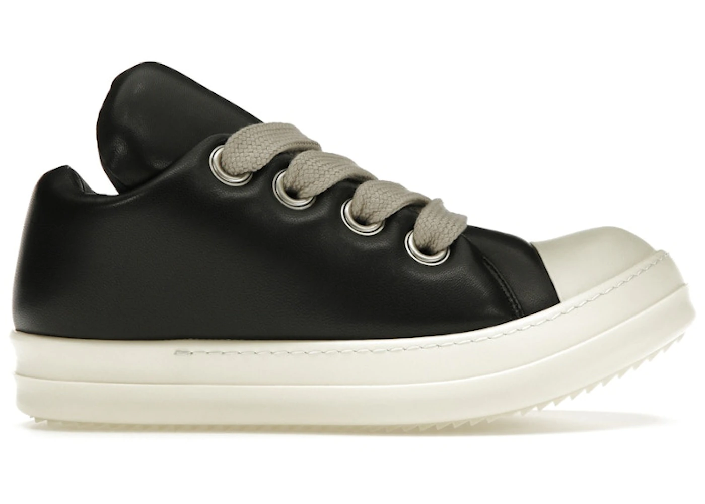 Rick Owens Jumbo Lace Padded Sneaks Low Black Milk