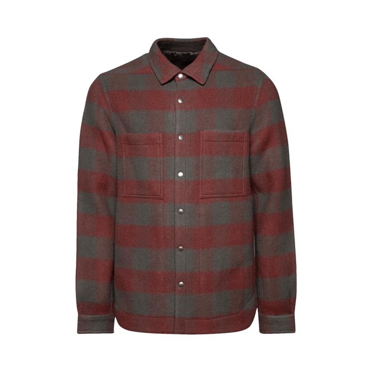 Rick Owens Wool Jumbo Plaid Outershirt 'Rosewood Plaid'