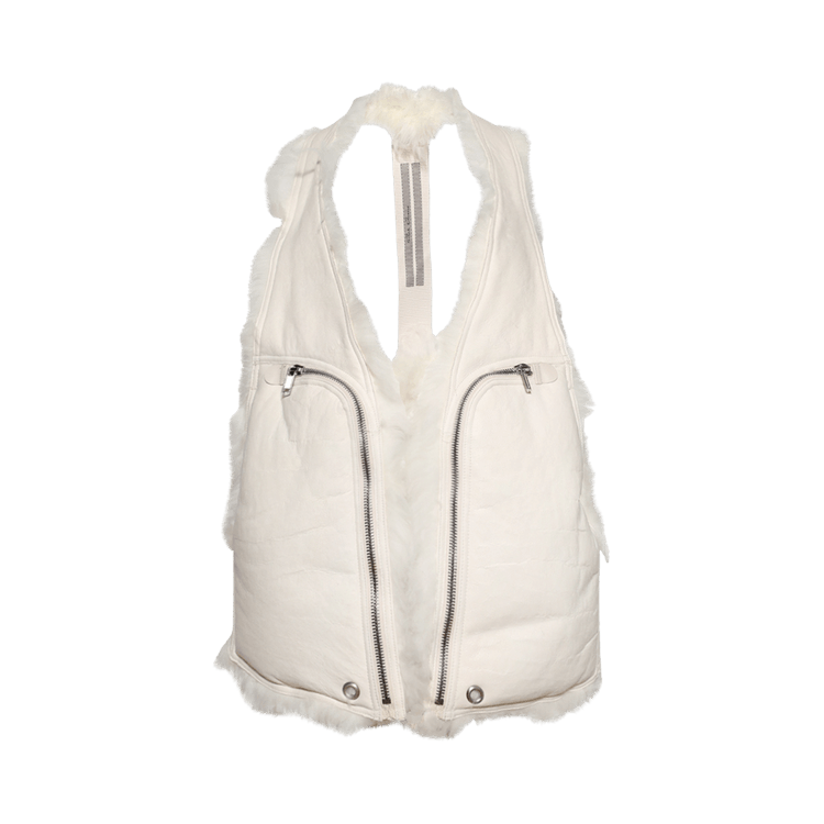 Rick Owens Gilet In Montone - Bauhaus Vest 'Milk'