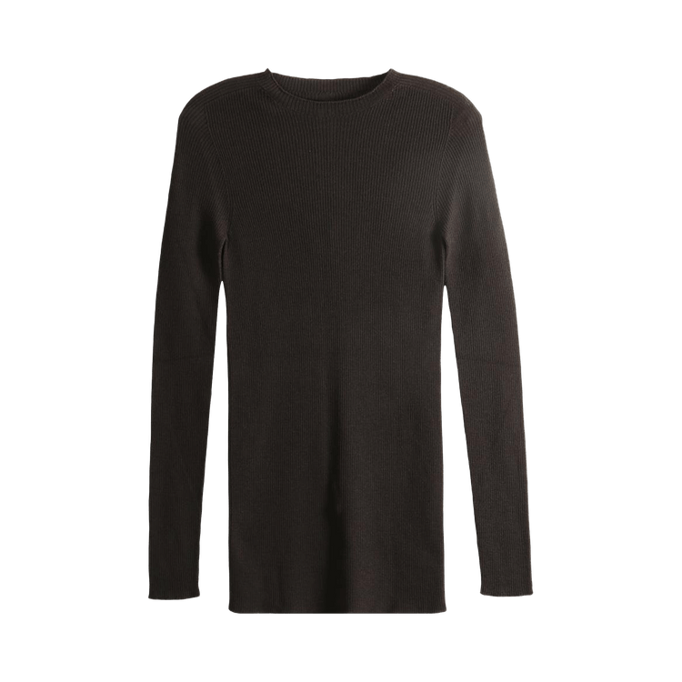 Rick Owens Ribbed Round Neck 'Grease'