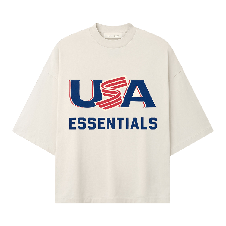 Fear of God Essentials USA Merch Tee 'Oat'