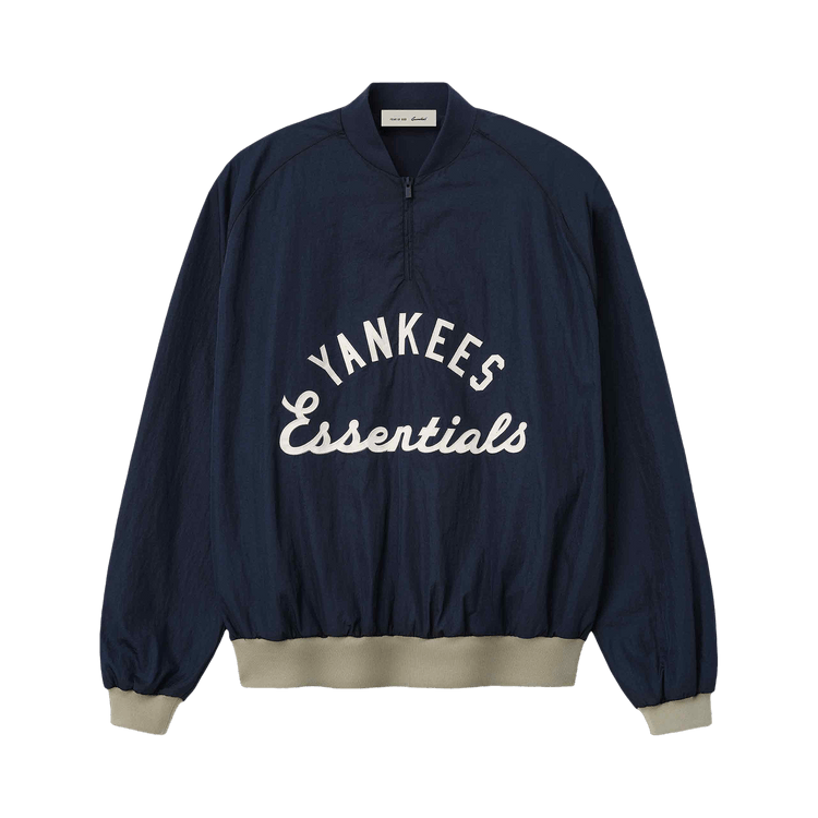 Fear of God Essentials Yankees Half Zip Pullover 'Dark Sapphire/ Overland Rib'