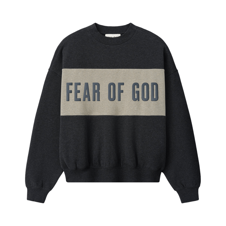 Fear of God Essentials Cropped Relaxed Panelled Sweatshirt 'Iron Grey Heather/ Seal Heather'