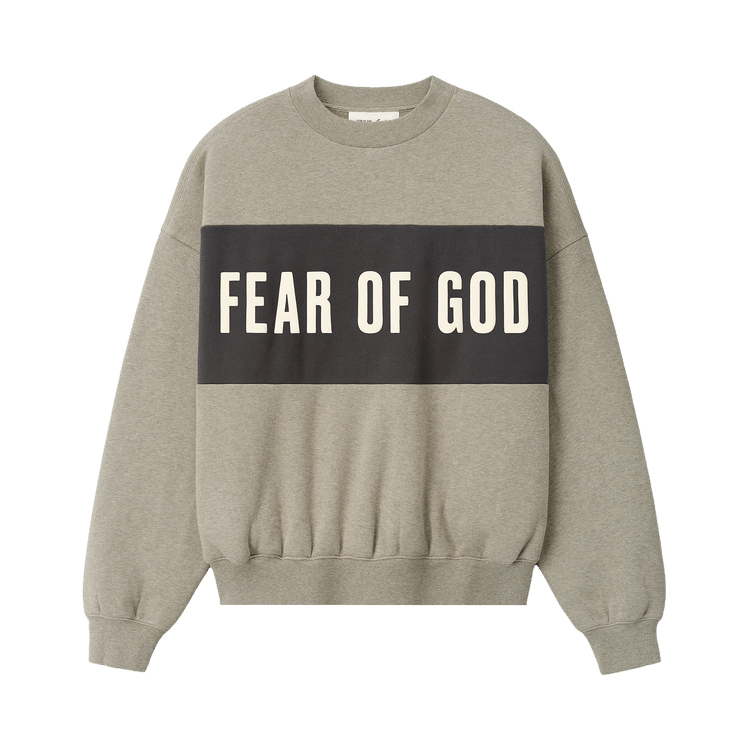 Fear of God Essentials Cropped Relaxed Panelled Sweatshirt 'Seal Heather/ Iron Grey'