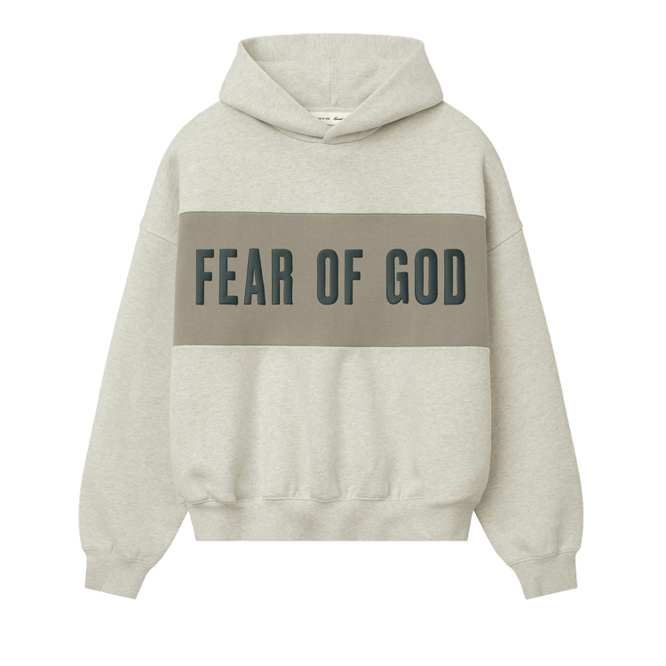 Fear of God Essentials Cropped Relaxed Panelled Hoodie 'Vanilla Heather/Seal'