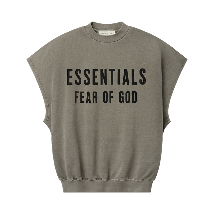 Fear of God Essentials Relaxed Fleece Cutoff Sweatshirt 'Washed Seal'