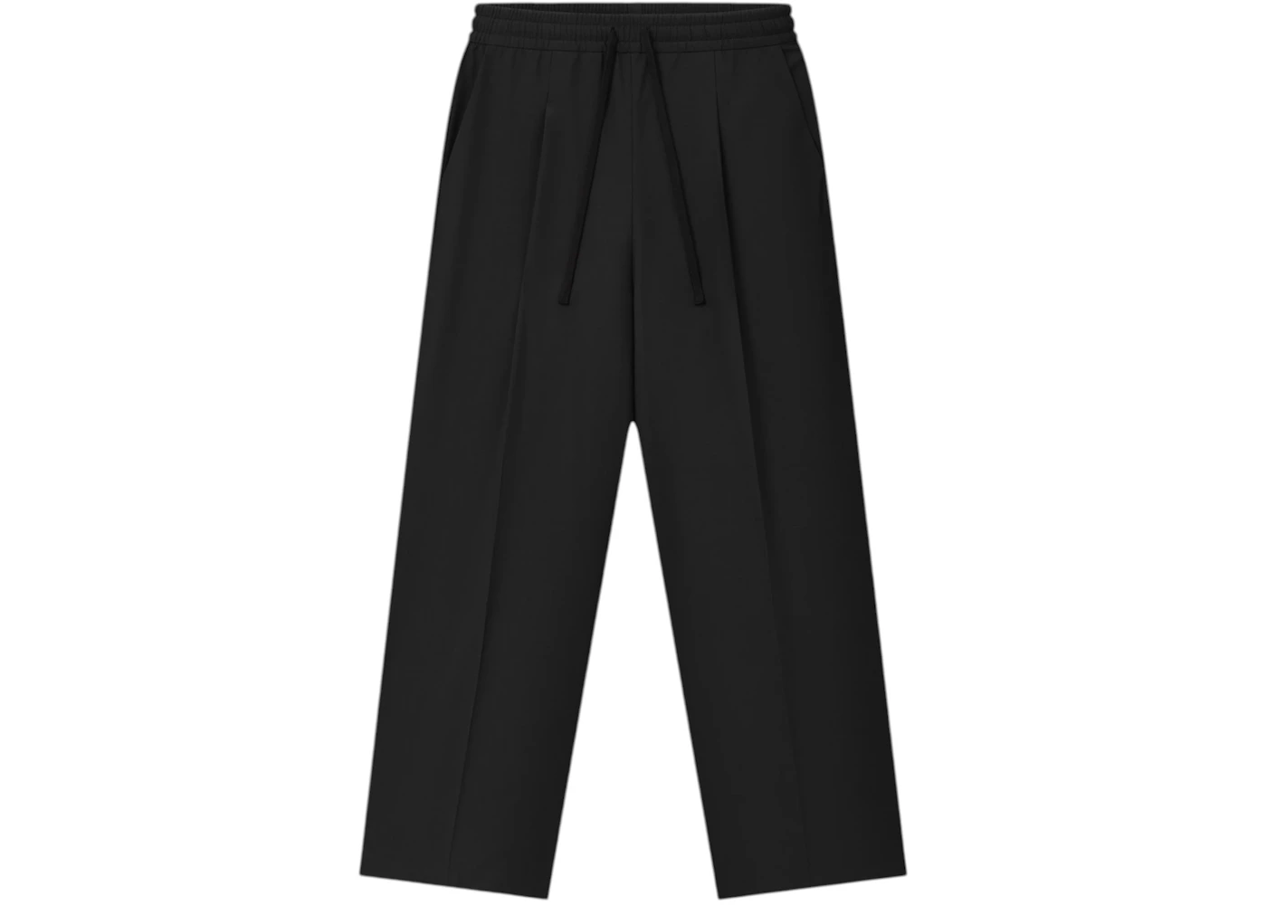 Fear of God Essentials Silk Blend Pleat Front Drawstring Pant Vintage Black