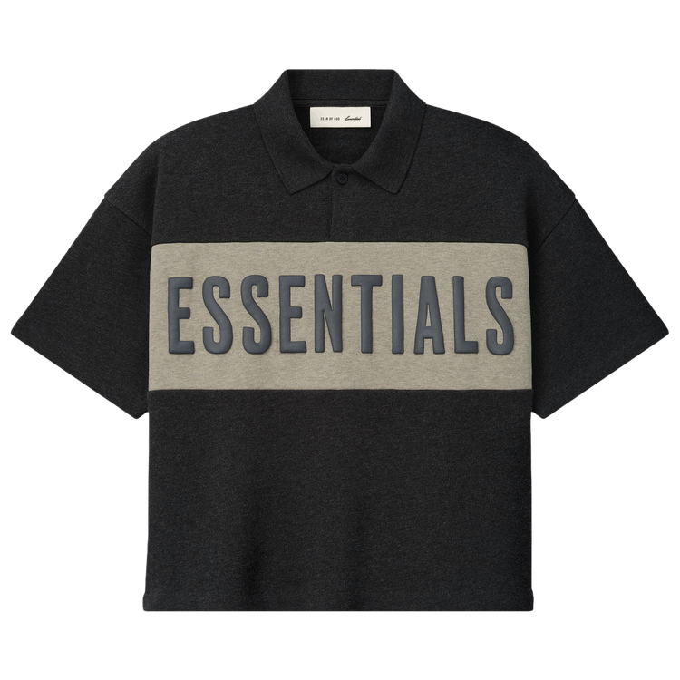 Fear of God Essentials Cropped Polo 'Iron Grey Heather/ Seal Heather'