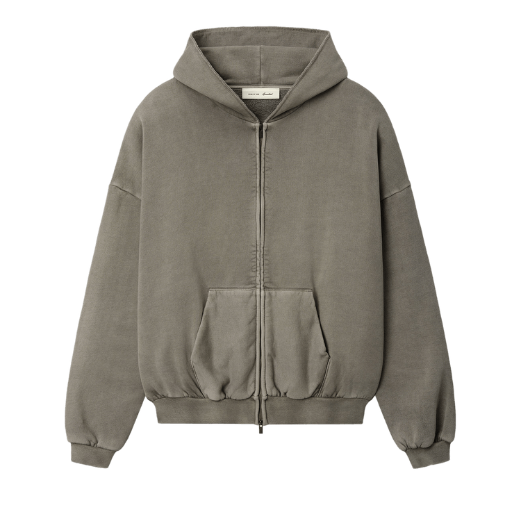 Fear of God Essentials 90s Zip-Up Hoodie 'Washed Seal'