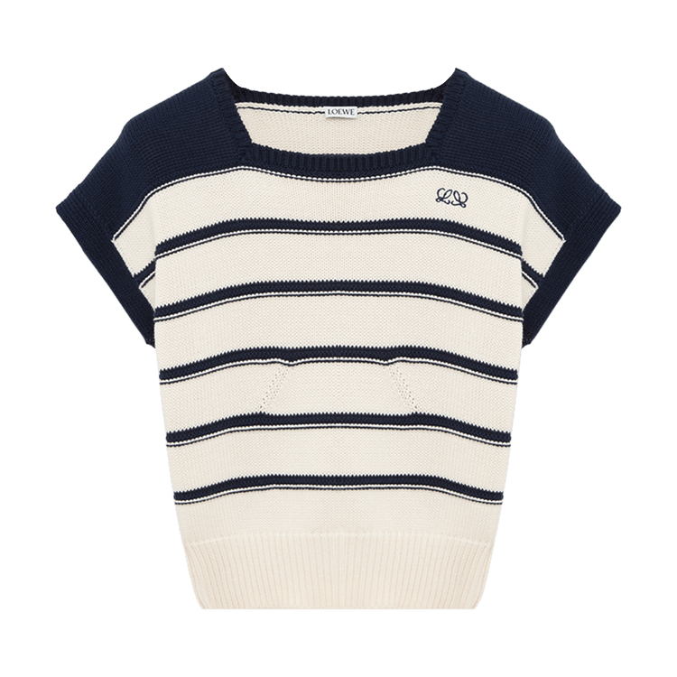 Loewe Sleeveless Sweater 'White/Navy Blue'