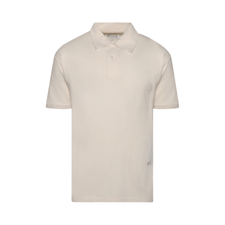 Maison Margiela Logo Print Polo Shirt 'Ecru'