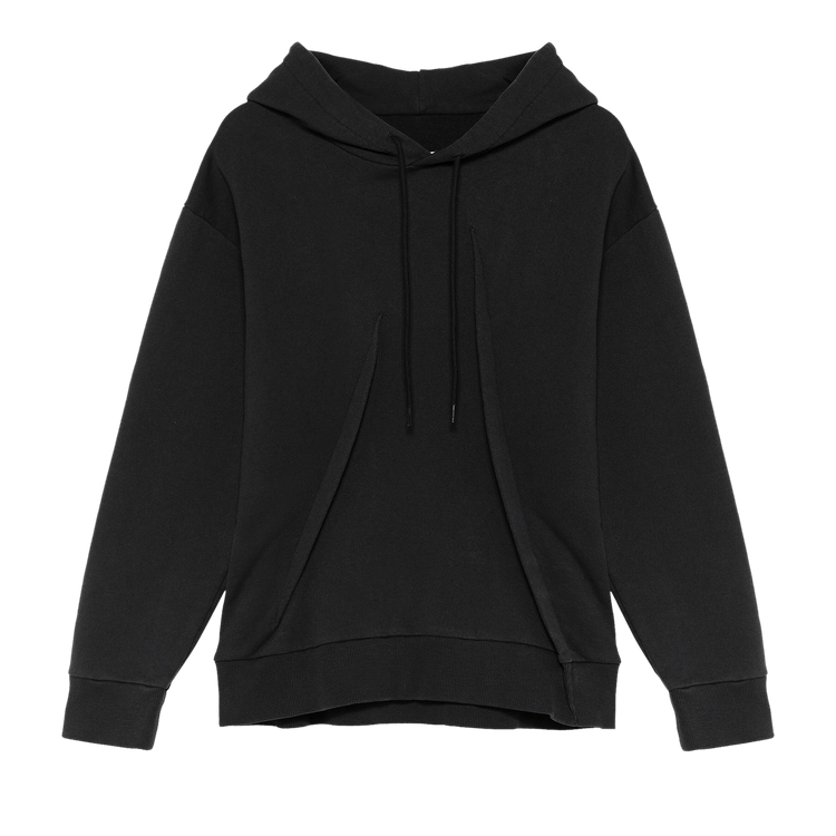 MM6 Maison Margiela Pleated Jersey Hoodie 'Washed Black'