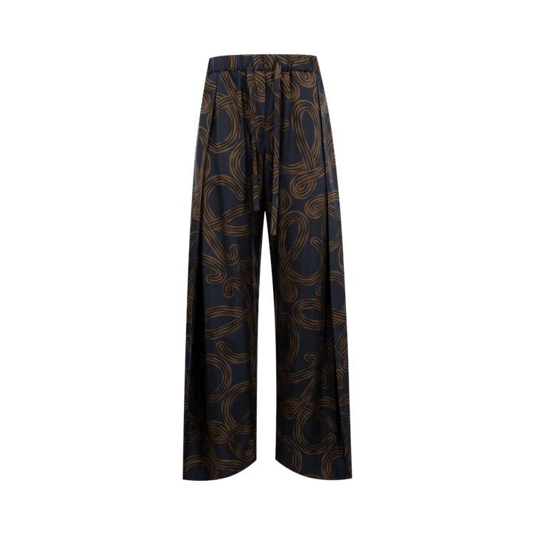 Loewe Elasticated Trousers 'Navy/Brown'