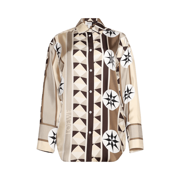 Loewe Compass Long-Sleeve Shirt 'Beige/Multicolor'