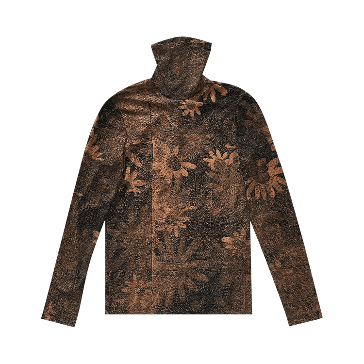 MM6 Maison Margiela Printed Long-Sleeve Turtle Neck Top 'Black'