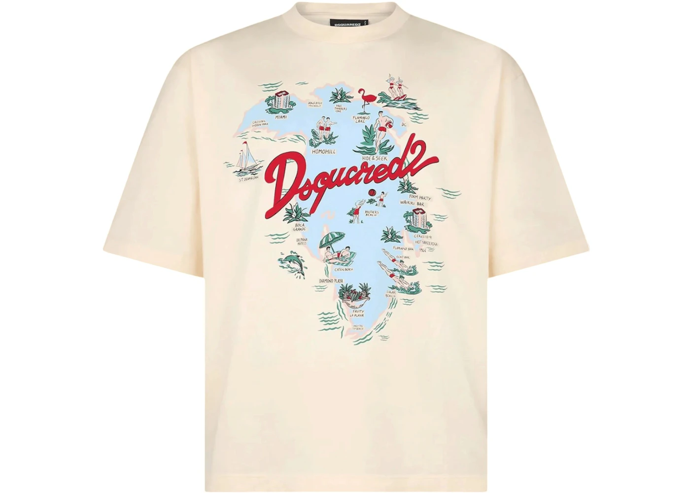 Dsquared2 S71GD1643 Loose Fit Tee Beige
