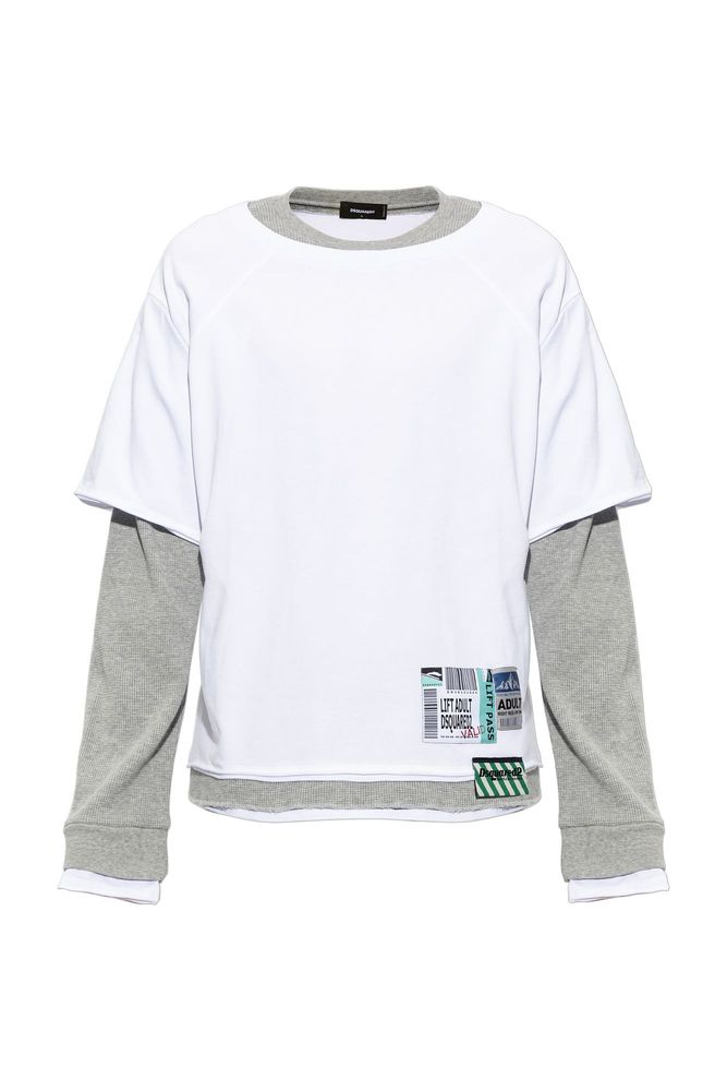 Dsquared2 Layered Patch Long Sleeve T-Shirt