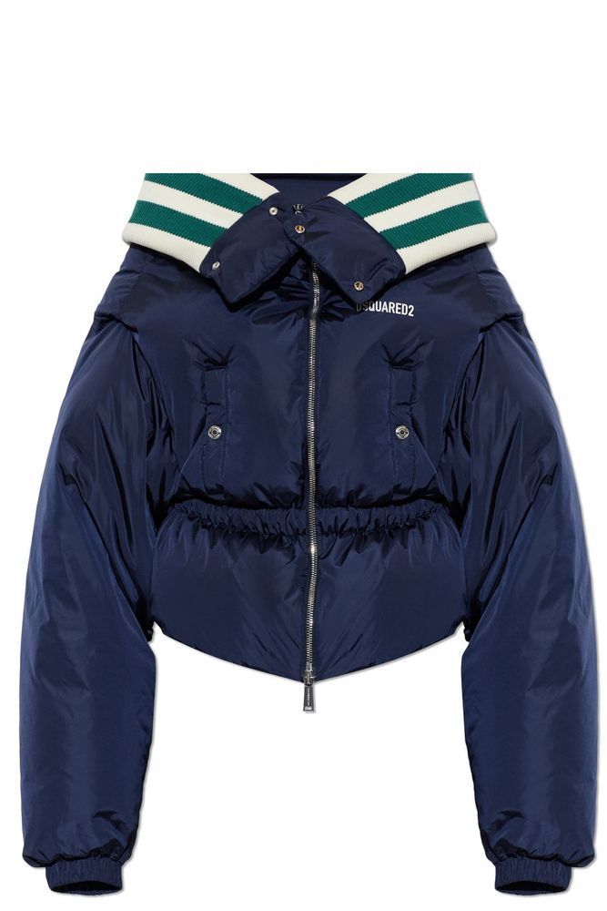 Dsquared2 Logo Collar Cropped Down Jacket