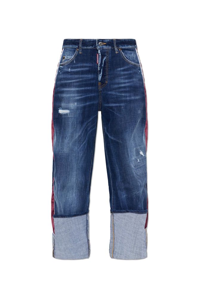Dsquared2 Contrast Panel Cuffed Jeans