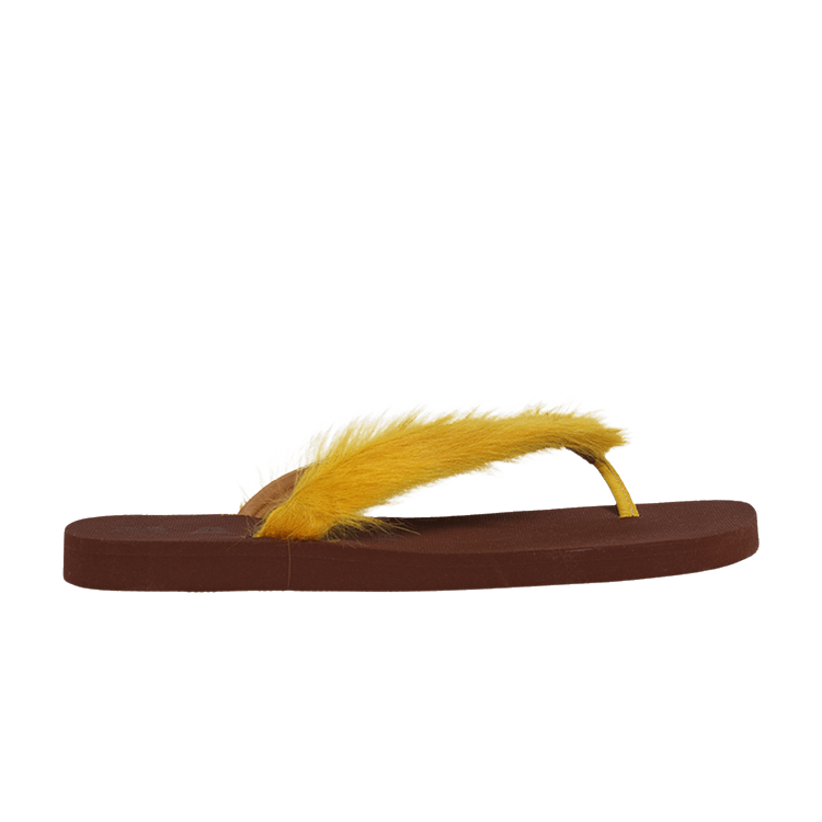 Marni Pony Hair Flip Flop Sandal 'Yellow Brown'