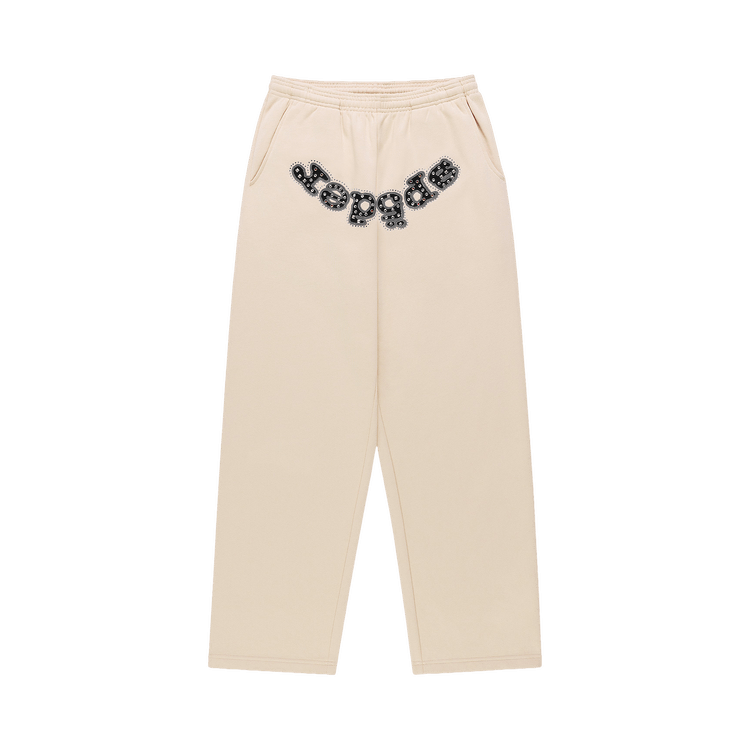 Sp5der Mixed Stone Og Logo Sweatpant 'Cream'