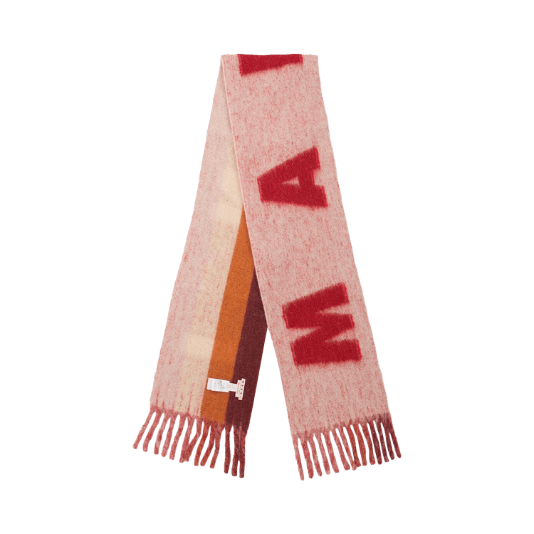 Marni Mohair Logo Scarf 'Pink/Red'