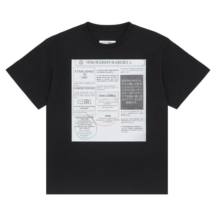 MM6 Maison Margiela Newspaper Print Tee 'Black'