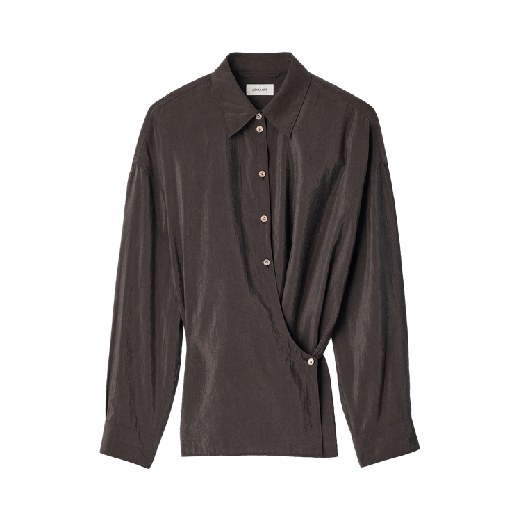 Lemaire Straight Collar Twisted Shirt 'Licorice'