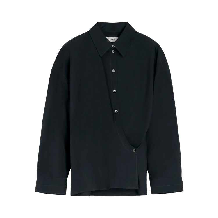 Lemaire Straight Collar Twisted Shirt 'Squid Ink'