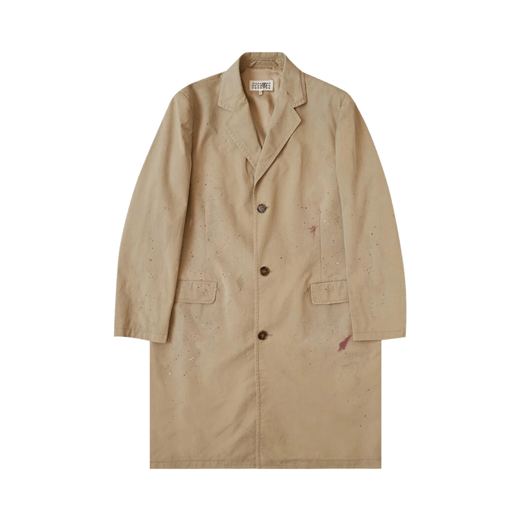 MM6 Maison Margiela Paint Splatter Trench Coat 'Natural'